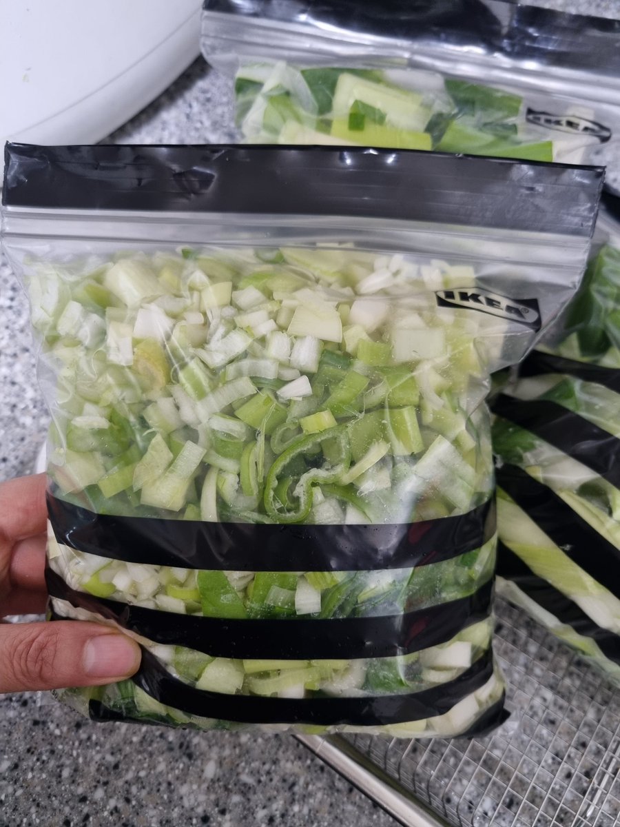 요새 파가 엄청 싸네 
한단에 1200원이길래 욕심내서 두봉지 샀더니 담날은 1000 원 ㅋㅋ
손질 끝내서 냉동실에 넣어두니 든든하다