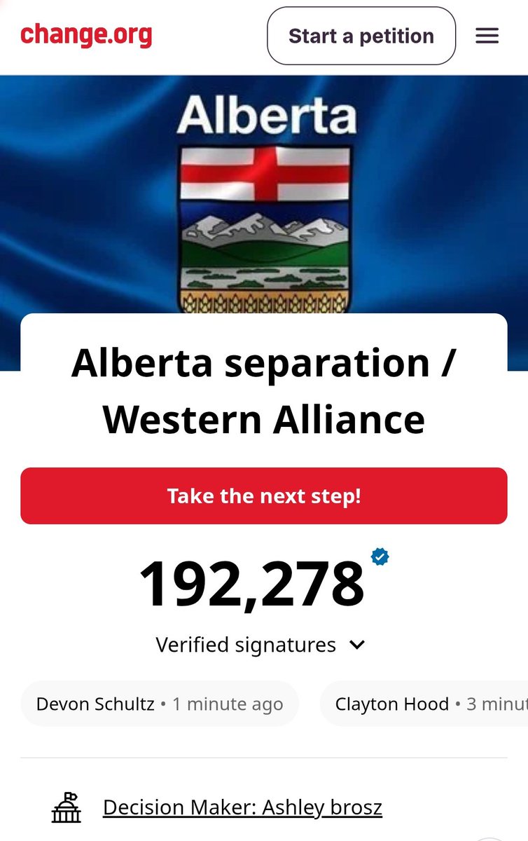 Alberta just met the threshold of a "commitment" petition to trigger a referendum

IN ONE DAY

#CarneyWinsSecessionBegins

#AlbertaSeparation 
#AlbertaIndependence 

Premier Moe will you offer your citizens the same?

#SaskSeparation