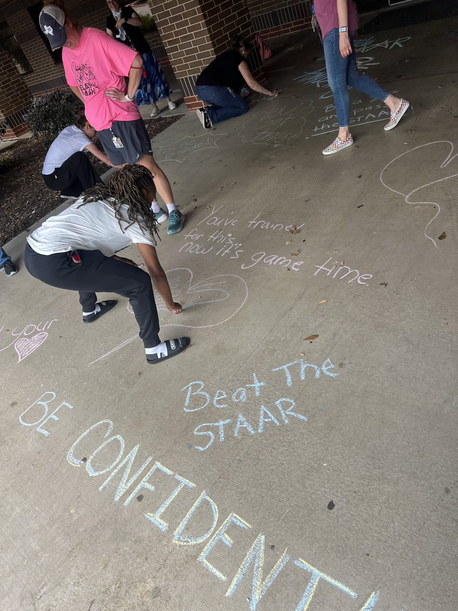 Lewisville ES (@lewisvillees) on Twitter photo Our campus came together to spread some love and motivation—one chalk message at a time!
Staff wrote inspiring words to lift up our STAAR testers. You’ve got this! <a href="/LewisvilleISD/">Lewisville ISD</a> ✨✨🐴 Our campus came together to spread some love and motivation—one chalk message at a time!
Staff wrote inspiring words to lift up our STAAR testers. You’ve got this! <a href="/LewisvilleISD/">Lewisville ISD</a> ✨✨🐴