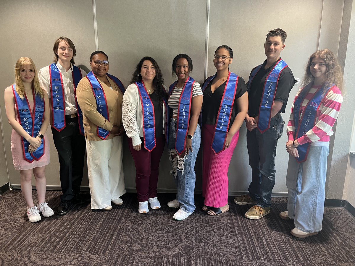 The 2025 UCM McNair Scholar Recognition Ceremony was a resounding success! We extend our sincere gratitude to our McNair Scholars and Faculty Mentors for their unwavering support!
Pictured below are members of the 2024-25 McNair Scholar Cohort.