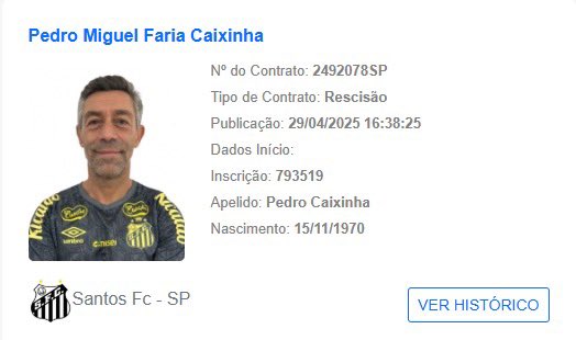 Impasse entre Santos e Pedro Caixinha por multa rescisória de R$ 16 milhões