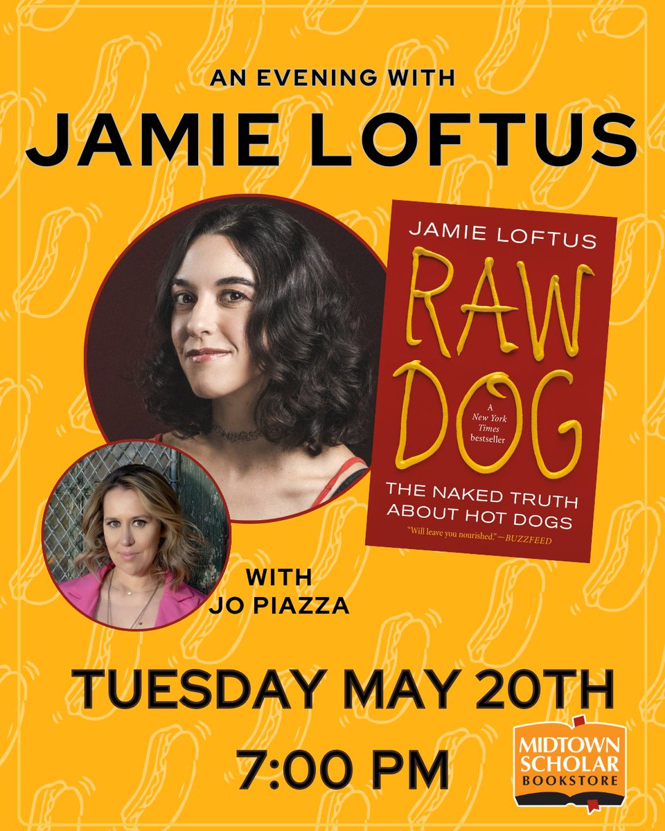 This May! Join New York Times bestselling authors <a href="/jamieloftusHELP/">jamie loftus 🌭</a> + <a href="/jopiazza/">Jo Piazza</a> in Harrisburg for a can't-miss conversation on the paperback release of Raw Dog: The Naked Truth About Hot Dogs. 

Tickets on-sale now: eventbrite.com/e/1269331818639