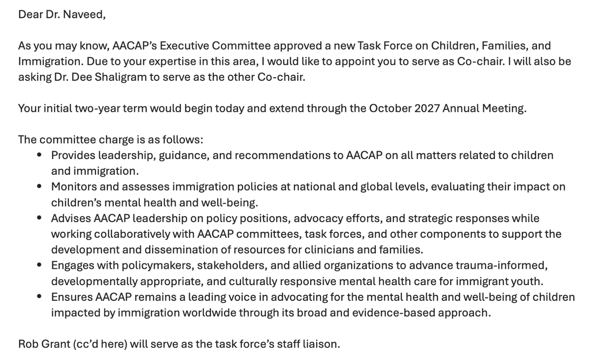 Sadiq Naveed (@sadiqnaveed) on Twitter photo I am honored to receive the invitation to serve as Co-Chair of the <a href="/AACAP/">American Academy of Child & Adolescent Psychiatry</a>'s Task Force on Children, Families, and Immigration. I look forward to contributing meaningfully in this important role
Thank you to my mentors, especially Dr. <a href="/WaqarAzeemMD/">Muhammad Waqar Azeem</a> for your unwavering guidance I am honored to receive the invitation to serve as Co-Chair of the <a href="/AACAP/">American Academy of Child & Adolescent Psychiatry</a>'s Task Force on Children, Families, and Immigration. I look forward to contributing meaningfully in this important role
Thank you to my mentors, especially Dr. <a href="/WaqarAzeemMD/">Muhammad Waqar Azeem</a> for your unwavering guidance