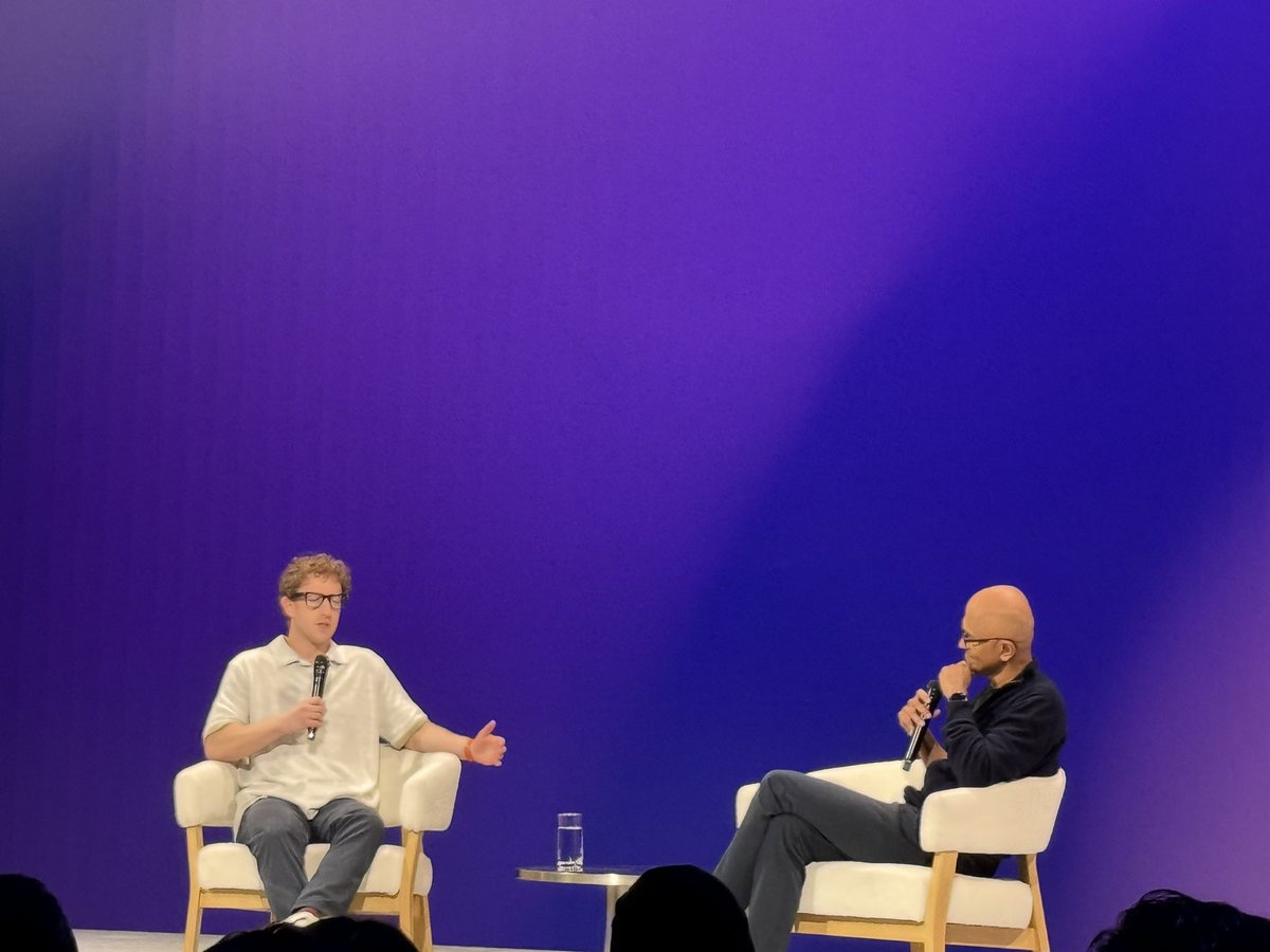 karthiksuresh's tweet image. Had a great time participating in the very first LlamaCon hosted by Meta!

It was special to return to the Meta campus as an alum — and even more exciting to see the momentum around open-source AI.

One of the highlights was the insightful conversation between Mark Zuckerberg and…