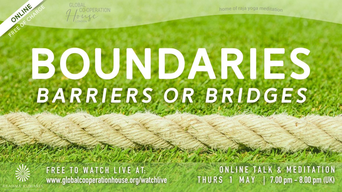 BOUNDARIES: BARRIERS or BRIDGES
#ThursdayTalkSeries

Thursday 1st May, 7-8pm: globalcooperationhouse.org/watchlive

Join Shireen Chada to explore how to create &amp; maintain healthy, positive &amp; practical boundaries in every day life. 

#MayDay
#MeaningfulMay 
#FreeEvent

globalcooperationhouse.org