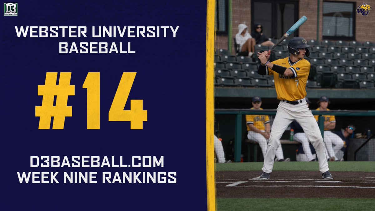 BSB | The Webster University baseball team moved up two spots to No. 14 in this week's D3baseball.com poll.
