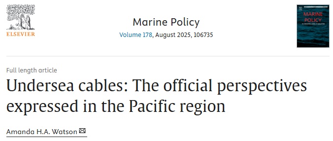 Dr Amanda H A Watson (@ahawatson) on Twitter photo What is the stance of the #Pacific Islands Forum on #UnderseaCables? For my latest paper, I analysed leader communiques and other forum outputs.
sciencedirect.com/science/articl…
#tech #Oceania #connectivity #communication
<a href="/anudpa/">Department of Pacific Affairs (DPA)</a> <a href="/cannon_brendon/">Brendon J. Cannon</a> <a href="/jppjagannath1/">Jagannath Panda, 潘杰根 | Ph.D.</a> <a href="/Sione_Tekiteki/">Sione Tekiteki</a> <a href="/ForumSEC/">Pacific Islands Forum</a> What is the stance of the #Pacific Islands Forum on #UnderseaCables? For my latest paper, I analysed leader communiques and other forum outputs.
sciencedirect.com/science/articl…
#tech #Oceania #connectivity #communication
<a href="/anudpa/">Department of Pacific Affairs (DPA)</a> <a href="/cannon_brendon/">Brendon J. Cannon</a> <a href="/jppjagannath1/">Jagannath Panda, 潘杰根 | Ph.D.</a> <a href="/Sione_Tekiteki/">Sione Tekiteki</a> <a href="/ForumSEC/">Pacific Islands Forum</a>
