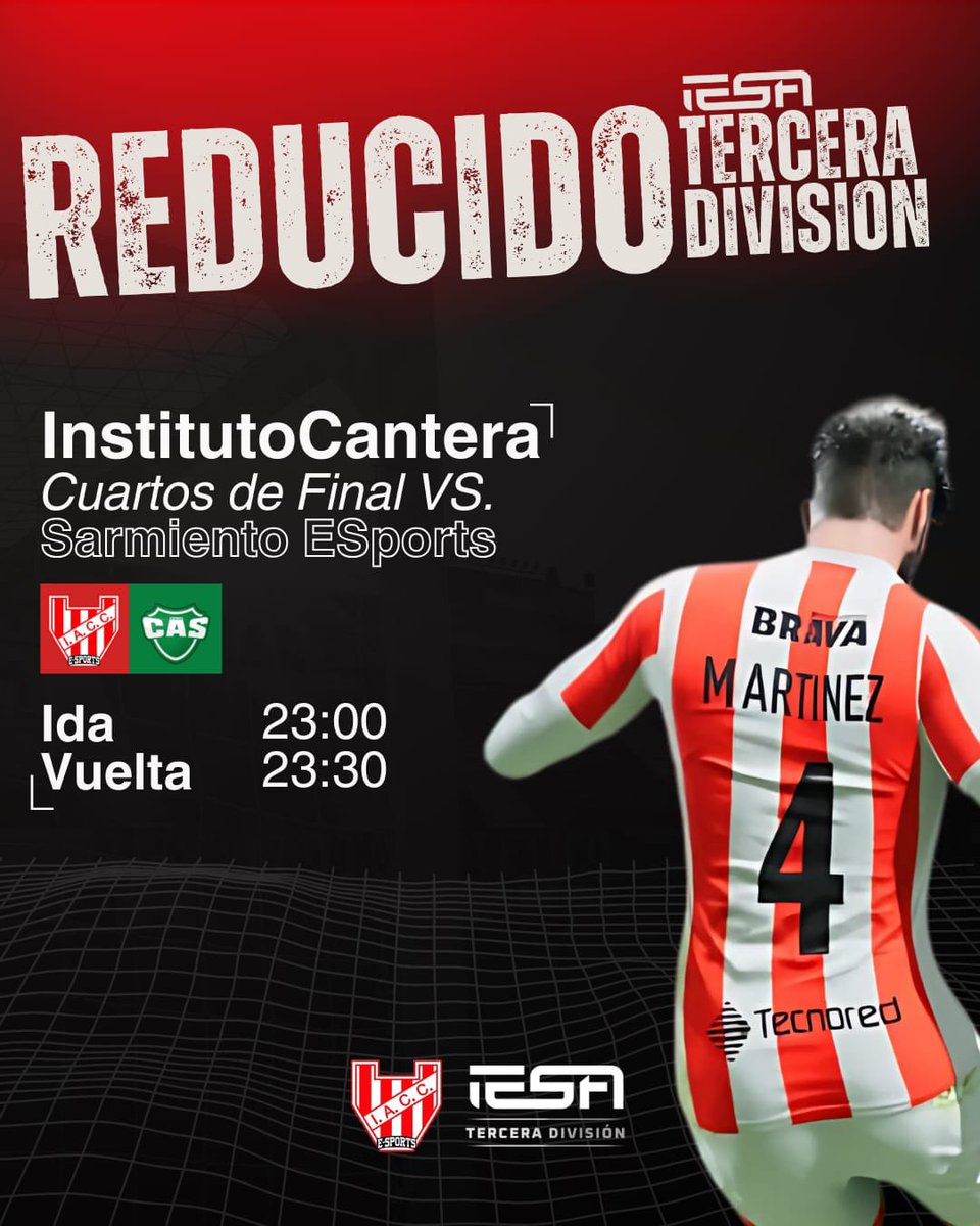 Hoy juega la #Cantera por el pase a las semifinales del reducido, buscando un lugar en la 2da división de <a href="/IESAFIFAar/">IESA Argentina</a>.

Préndete desde las 23 hs para este gran choque contra <a href="/SJUNINeSports/">Sarmiento eSports 🇳🇬</a>

Todos juntos!!
Vamos por mas!!
Vamos #GloriaVirtual

#Ps5 #FC25 #IESA #PSN #ClubesPro
