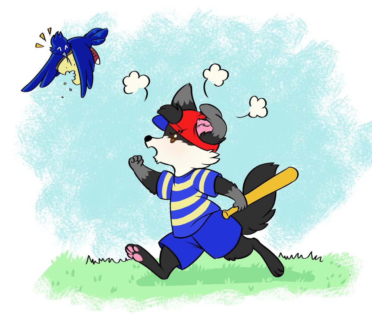 Did this while watching my bf play earthbound a couple weeks ago. Crows are real jerks &gt;:c
