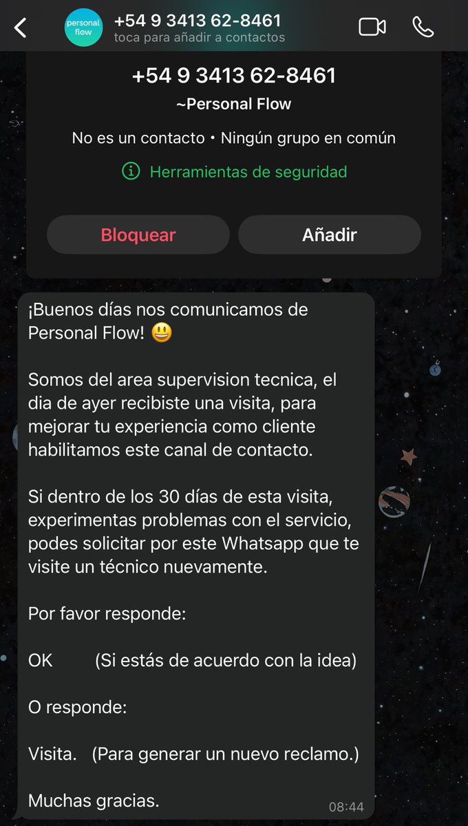 PreciosRosario2's tweet photo. #OjoConEsto 👀👀

NUEVO MÉTODO DE ESTAFA ⚠️

🗣 "Ayer vinieron del servicio de Internet a realizar una visita técnica a mi casa. Al parecer alguien de la empresa me vendió. Hoy me llega este mensaje rarísimo y mal escrito"

⚠️ Alerten para que a nadie caiga ⚠️
