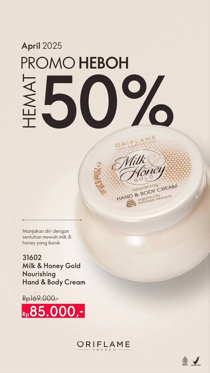 stevenanthoni18's tweet photo. BEST SELLER di ORIFLAME!!

Body CREAM MILK and Honey 🍯✨

Body cream yang bisa memudarkan : 
• strachmark
• selulit
• kalat - kalat
• bekas luka 
• bisa mencerahkan karena paduan susu dan madu
( dengan pemakaian rutin)
• bisa melembabkan kulit kering💖 

Beli sekarang..!!! https://t.co/WRBxqHr9HF