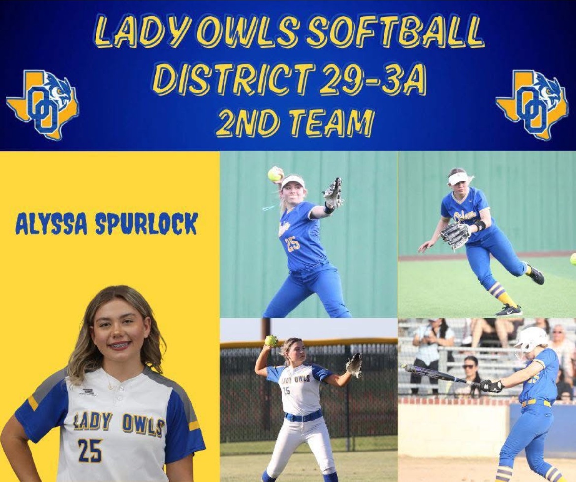 Odem Lady Owl Softball 
All-District
2nd Team
<a href="/OdemAthletics/">Odem Owl Athletics</a> <a href="/odemhs/">Odem High School</a>