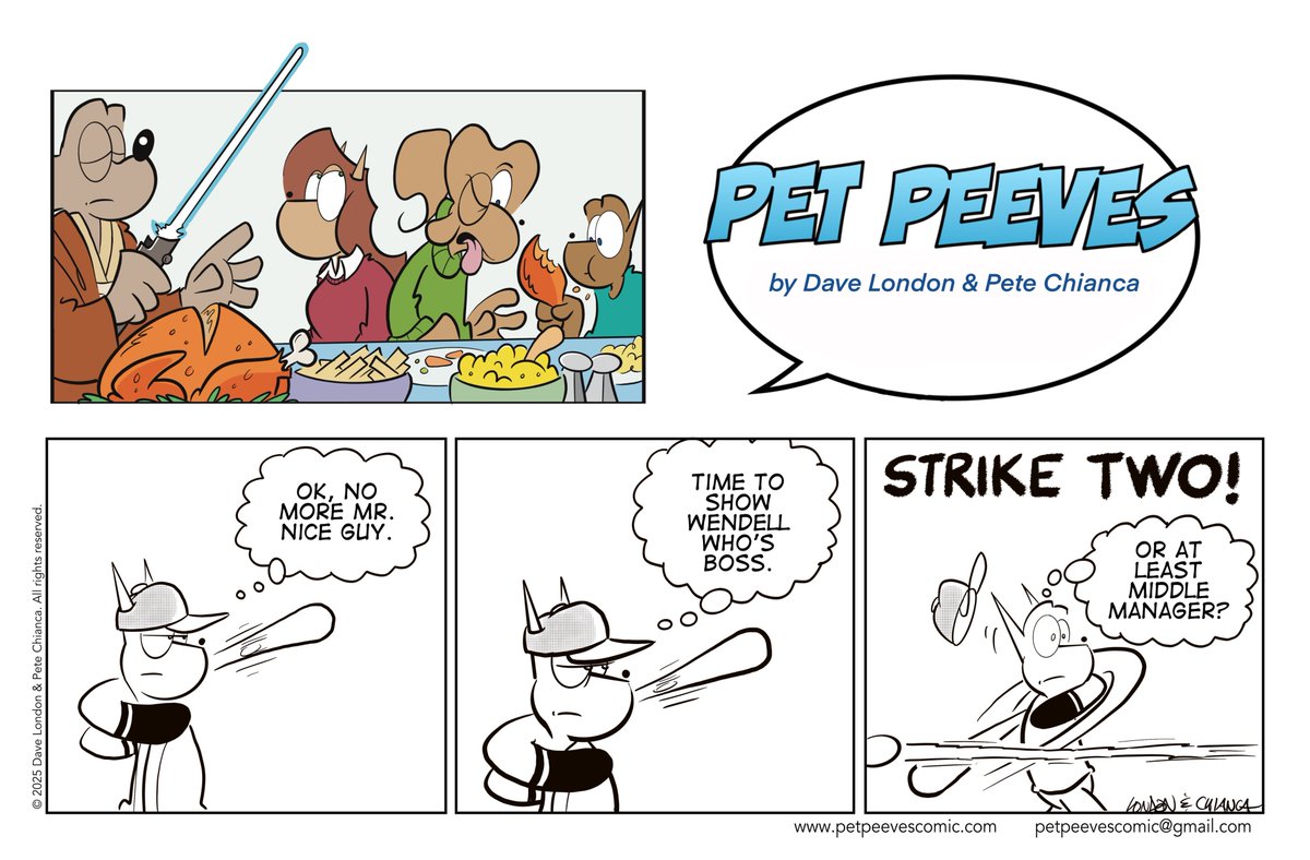 Pet Peeves, April 29, 2025: Strike two! #coaching #pitching #baseball #comicstrip #humor