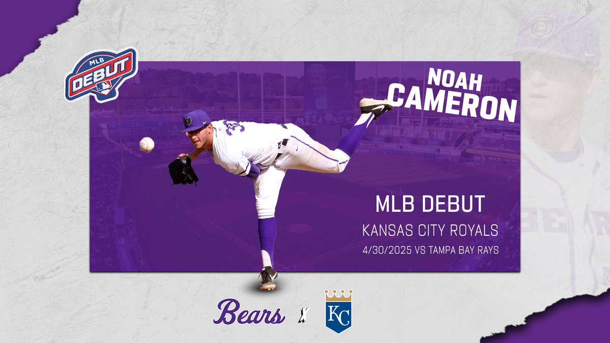 UCA Baseball (@ucabearbaseball) on Twitter photo Another Bear will be making his major league debut tomorrow! Congratulations to <a href="/Noahcameron05/">Noah Cameron</a> on being called up to the <a href="/Royals/">Kansas City Royals</a>!
Bear nation will be watching as he takes the mound for the first time in the MLB!
#BearClawsUp x #ProBears Another Bear will be making his major league debut tomorrow! Congratulations to <a href="/Noahcameron05/">Noah Cameron</a> on being called up to the <a href="/Royals/">Kansas City Royals</a>!
Bear nation will be watching as he takes the mound for the first time in the MLB!
#BearClawsUp x #ProBears