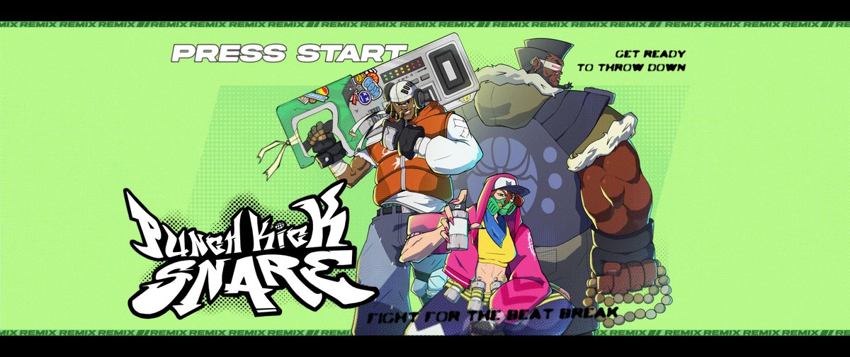 intro/start screen for my senior project called 'Punch Kick Snare' - a 2D fighting game influenced by the world of old school hip-hop

excited to start sharing more in the coming days!
