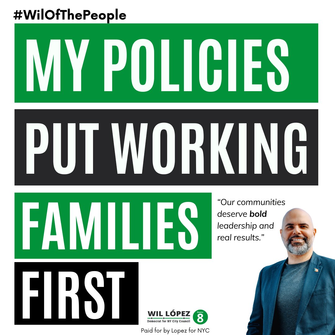 #District8 deserves more than broken promises.

We deserve policies that put working families first — housing that’s affordable, schools that uplift, and streets that are safe for everyone. 

I’m ready to deliver bold leadership and real results. 💪🏽

lopezfornyc.com