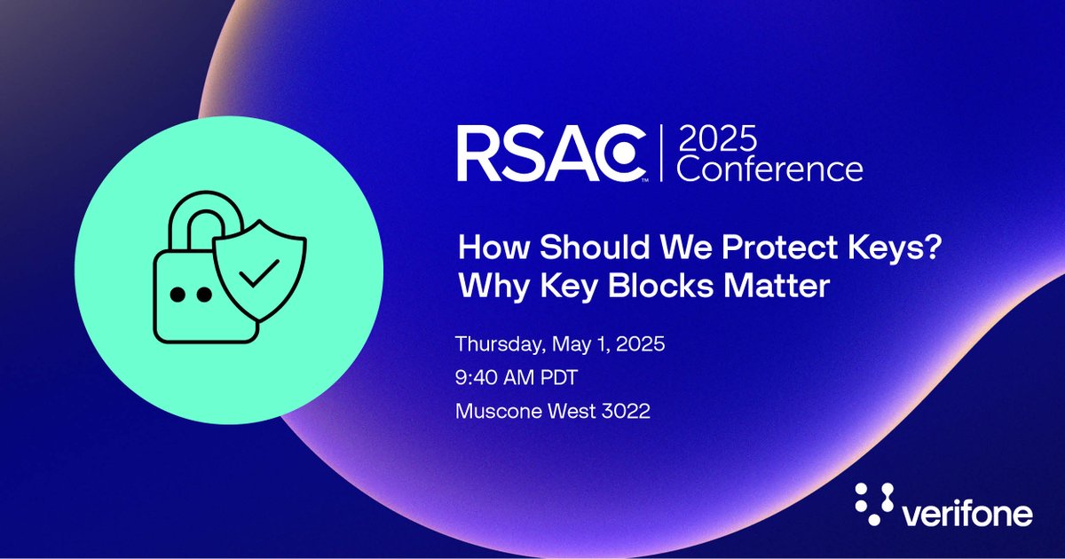 Heading to #RSAC2025? Catch Verifone’s Joachim Vance and IBM's Richard Kisley as they tackle one of the most critical questions in cybersecurity: How Should We Protect Keys?