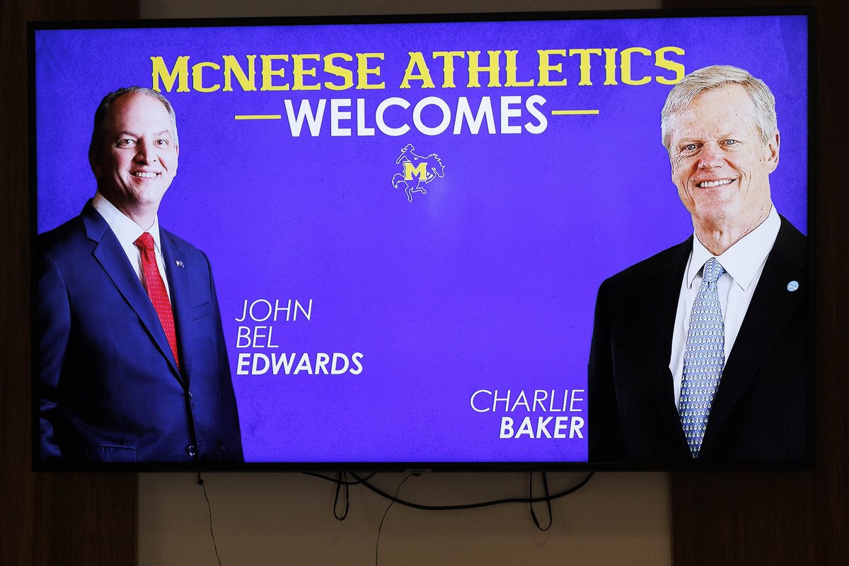 Matthew Bonnette (@wm_bonnette) on Twitter photo Great time getting to moderate an event with current NCAA president and former Massachusetts Governor <a href="/CharlieBakerMA/">Charlie Baker</a> and former Louisiana Governor <a href="/JohnBelEdwards/">John Bel Edwards</a> with some <a href="/McNeeseSports/">McNeese Athletics</a> student-athletes this afternoon. The two toured facilities and are on campus for an Great time getting to moderate an event with current NCAA president and former Massachusetts Governor <a href="/CharlieBakerMA/">Charlie Baker</a> and former Louisiana Governor <a href="/JohnBelEdwards/">John Bel Edwards</a> with some <a href="/McNeeseSports/">McNeese Athletics</a> student-athletes this afternoon. The two toured facilities and are on campus for an
