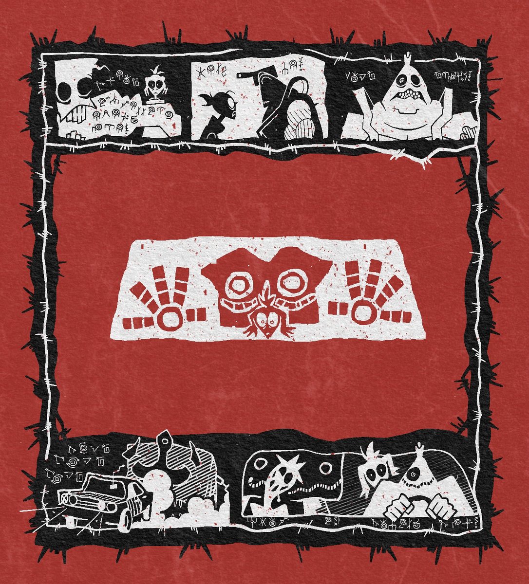 Here's the panel I designed for that one shot in the car chase scene, and the secret comic hidden inside it! 🤫

#TheGaslightDistrict