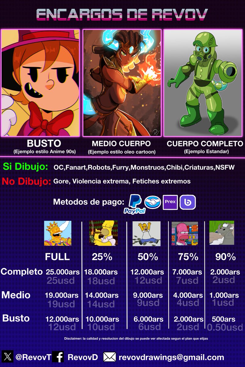 RevovT's tweet image. Tengo comisiones abiertas de nuevo 

y con novedades:

- opciones para ahorradores (podes pagar hasta un 90% de descuento por un dibujo)

- 40 estilos artísticos diferentes y con precio por cantidad (dependiendo el estilo que elijas)  

No duden preguntar cualquier duda 

Gracias