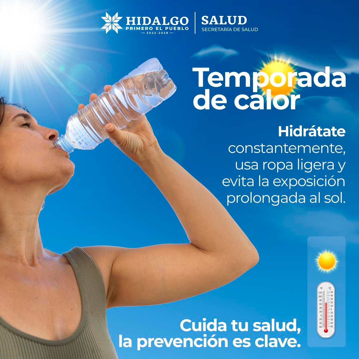 En esta temporada de calor 📷, las altas temperaturas 📷 pueden afectar tu salud. Mantente hidratado 📷, usa ropa ligera 📷 y evita la exposición prolongada al sol 📷. ¡Cuidarte es la mejor prevención!
#CobaehNadaNosDetien