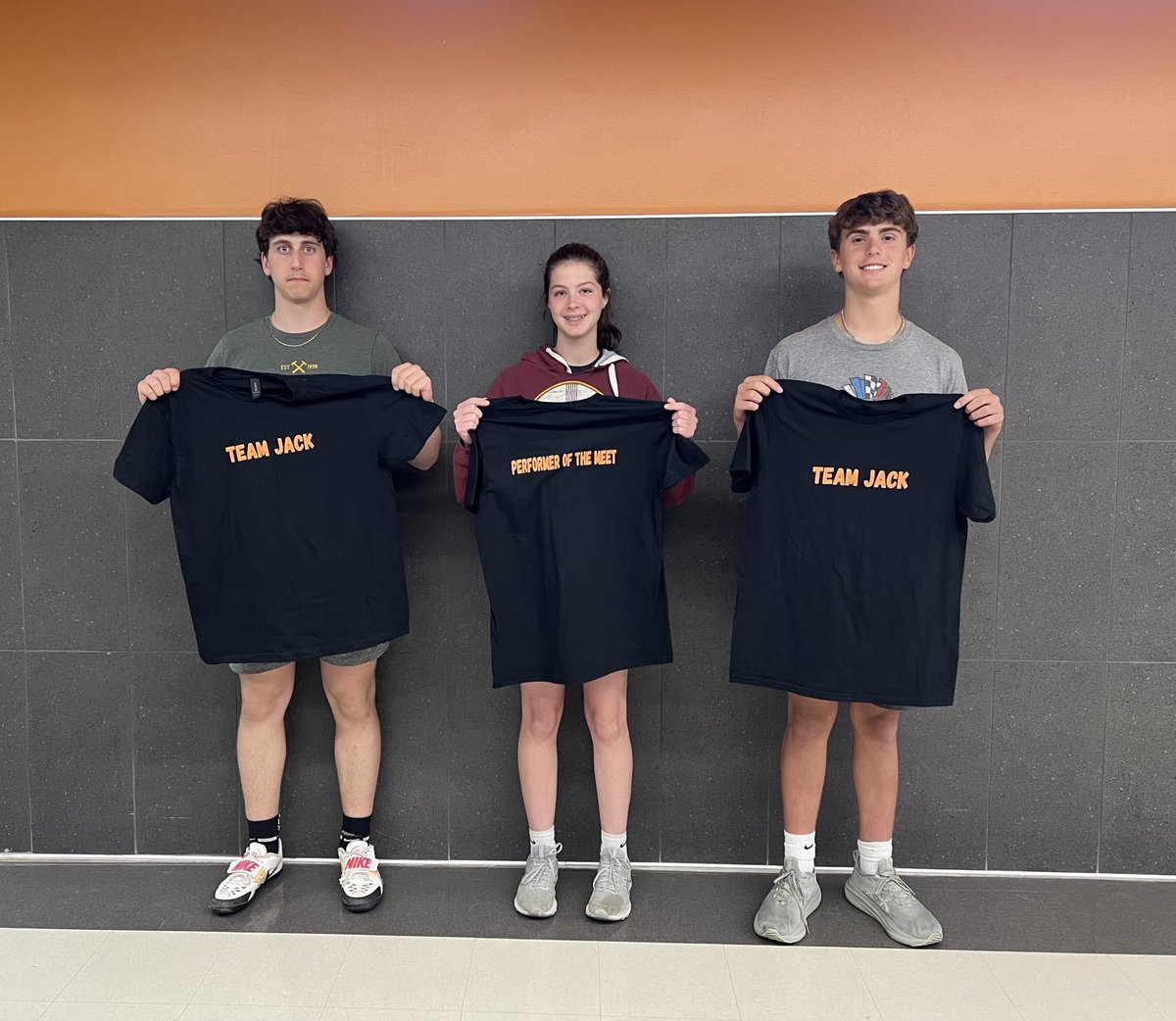 The Jack Polonsky Performers of the Meet for the Ralph White Relays in Burlington on Monday are Aidan Mizelle, Ryelan Schnoebelen, and Brady Wigle. Congrats! #webackjack #frosh #PRs
