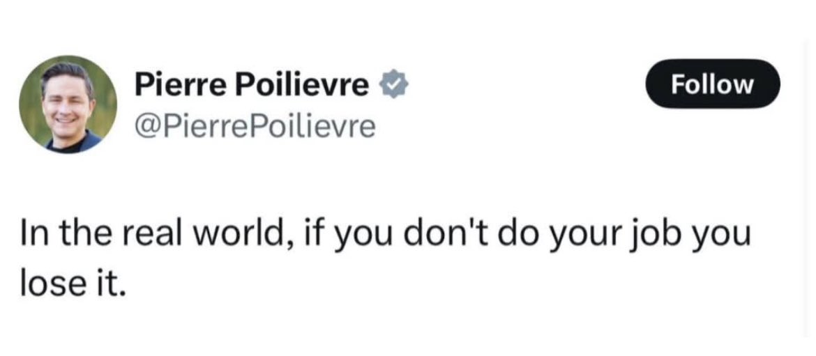 peach_total's tweet photo. @PierrePoilievre time to finally stop leeching off of taxpayers and get a real job for the first time in ur life lil bro https://t.co/HvBh60T20q