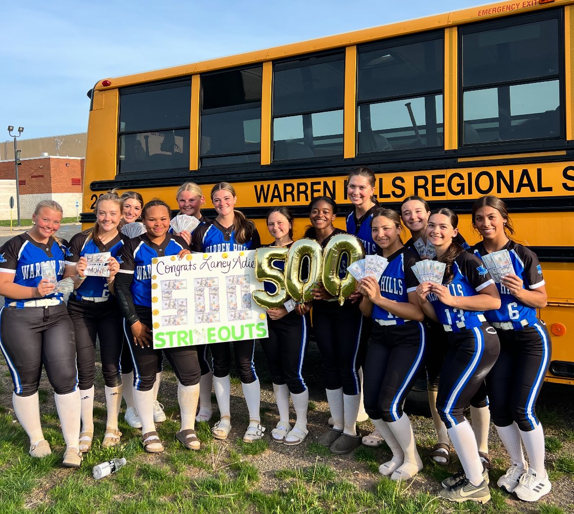 CONGRATULATIONS LANEY ADIE ON HER 500th CAREER STRIKEOUTS!  Way to go Laney!  Keep up the AWESOME work!! We are so proud of you! 💙⚡️🥎 💵