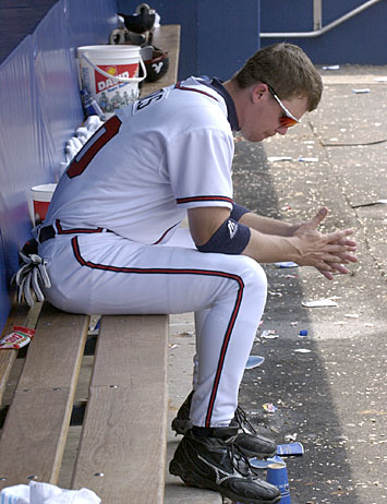 BravesHistorian's tweet image. OTD in 2007 in Colorado, Chipper Jones lined into a triple play. The previous one against Atlanta occurred in 1996, and the hitter in that one was also Chipper Jones. Over a 25-year stretch (1991-2016) Atlanta only hit into 2 triple plays, and both were off the bat of Chipper.