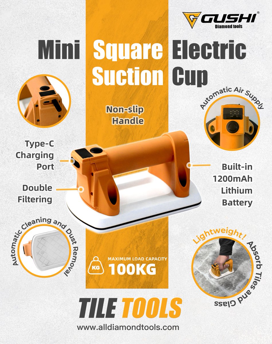 ToolsGushi's tweet image. Mini Square Electric Suction Cup: Small but Mighty! 🚀

Lift 100kg on tiles/glass with zero sweat! 
Tiny Titan. Big Results.
Learn more about us: linktr.ee/GUSHITools
#gushitools #tiletools #tilingtools #handtools #suctioncup #vacuumlifter
