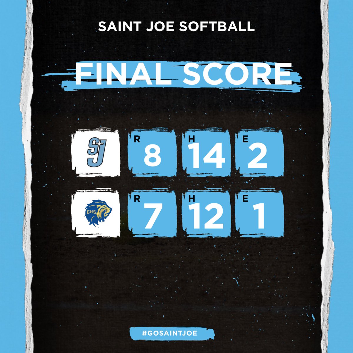 FINAL: <a href="/SoftballSJHS/">SJ Softball</a> beats Elkhart 8-7.

Myla Blazejewski earned the win in the circle, recording five strikeouts.

The offense tallied 14 hits, led by Camille Potter, who went 2-for-3 with four RBI.

Alexis Marscola, Bella Esquibel, and Kate Marie Kozal each recorded multiple