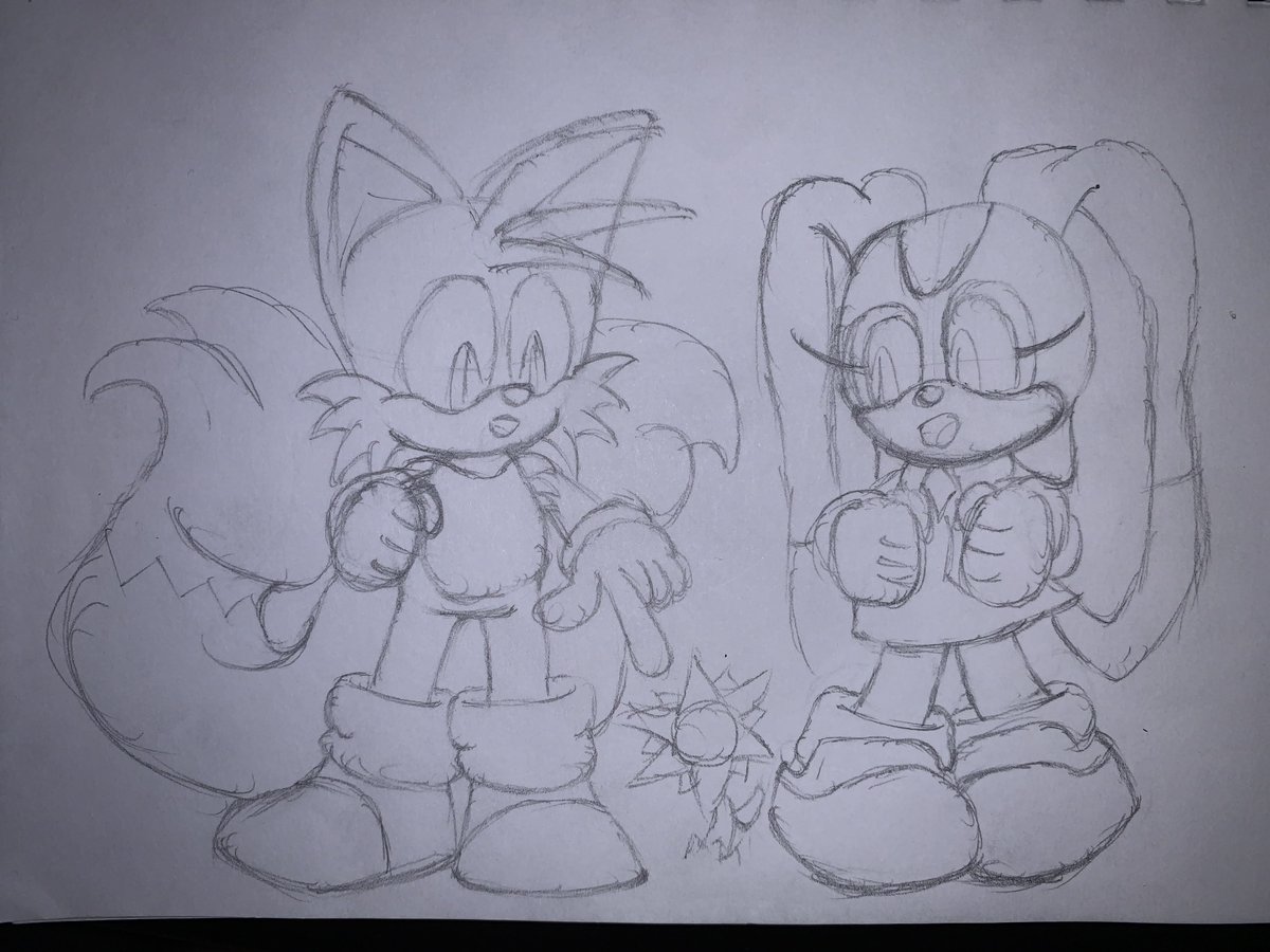 BigNiall3's tweet image. power was out all day so with nothing to do i went back to traditional drawing, came out pretty nice (especially give my reliance on clip studio resizing and transform tools lol)
#TailsTheFox #milestailsprower #CreamTheRabbit #SonicTheHedeghog