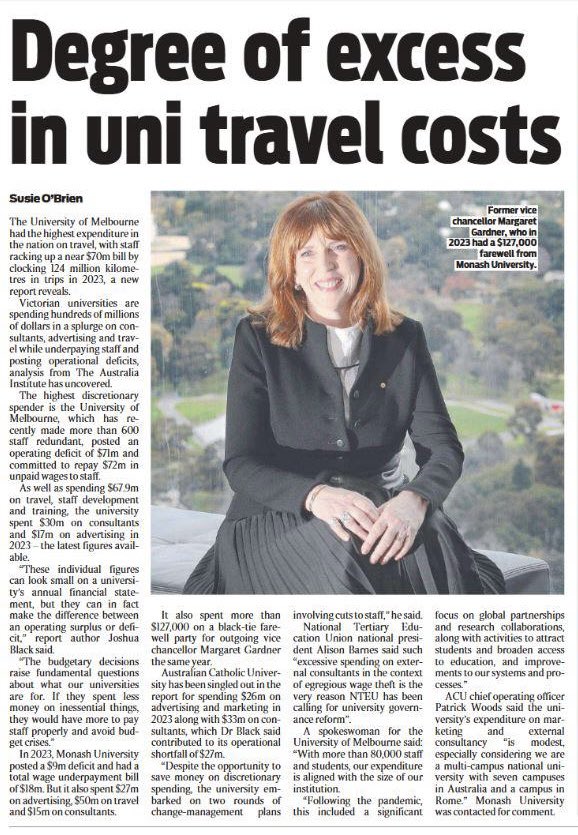 NTEU (@nteunion) on Twitter photo “Excessive spending in the context of egregious wage theft is the very reason NTEU has been calling for university governance reform.” -NTEU National President <a href="/AlisonBarnes25/">Alison Barnes</a>
Follow the senate inquiry into university governance: betterunis.nteu.au/inquiry “Excessive spending in the context of egregious wage theft is the very reason NTEU has been calling for university governance reform.” -NTEU National President <a href="/AlisonBarnes25/">Alison Barnes</a>
Follow the senate inquiry into university governance: betterunis.nteu.au/inquiry