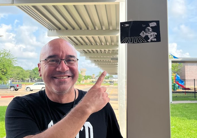 mcwhirterelem's tweet photo. 🚨Spotted: Dr. Marquez’s face popping up ALL over campus! On doors, on signs, even his truck ?? 🤔👀 Something funny is definitely going on… https://t.co/vhMn7jk7pc