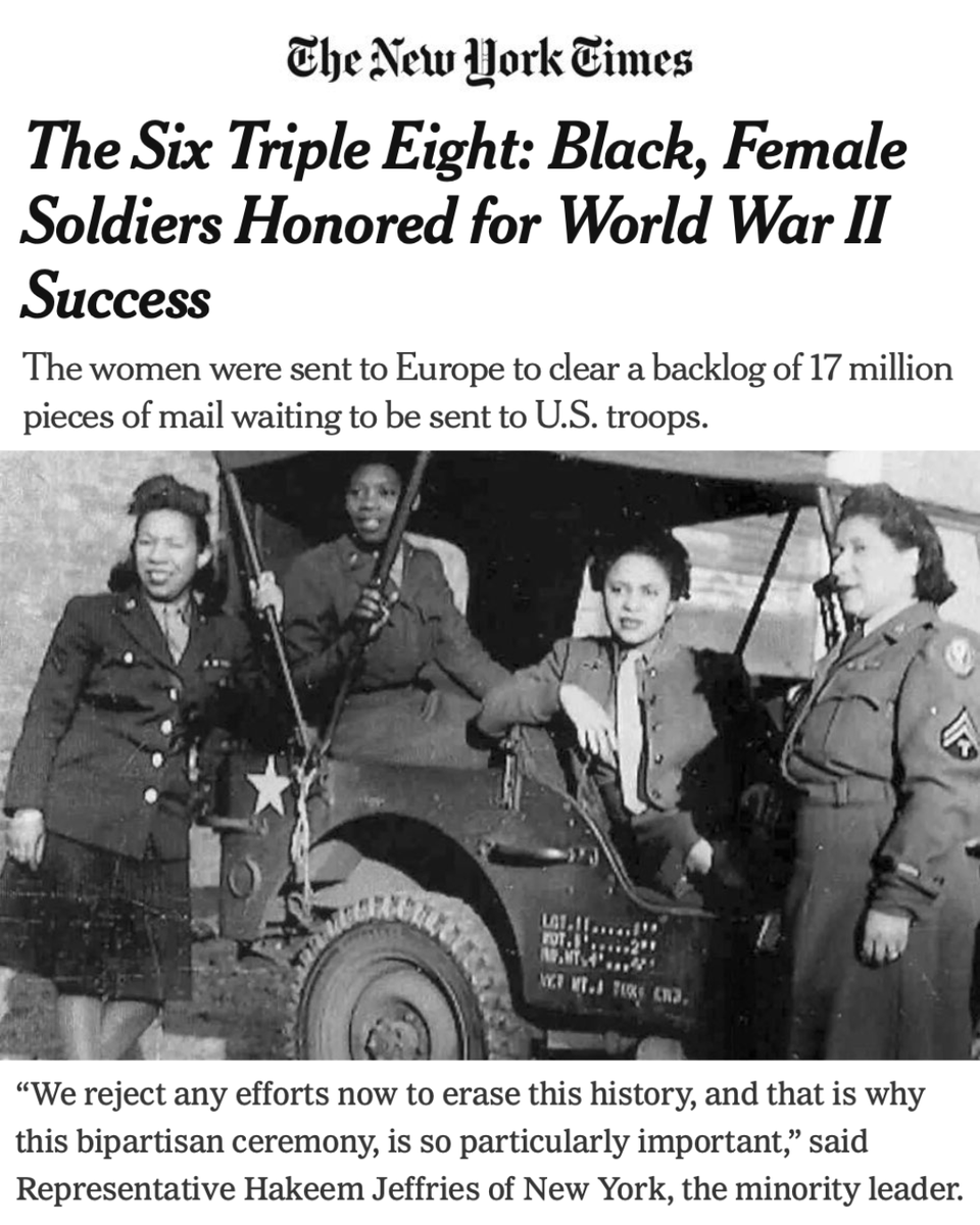 RepJeffries's tweet photo. The Women of the Six Triple Eight are true American heroes. https://t.co/q53U1349zc