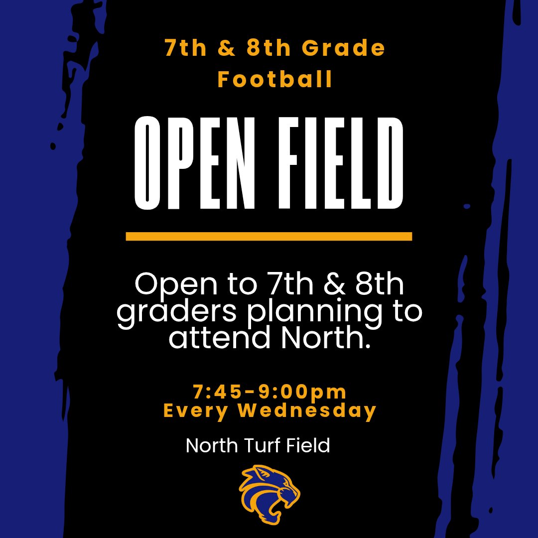 After tomorrow nights 8th grade open house grab your cleats and join us for our first open field! #DefendTheDen