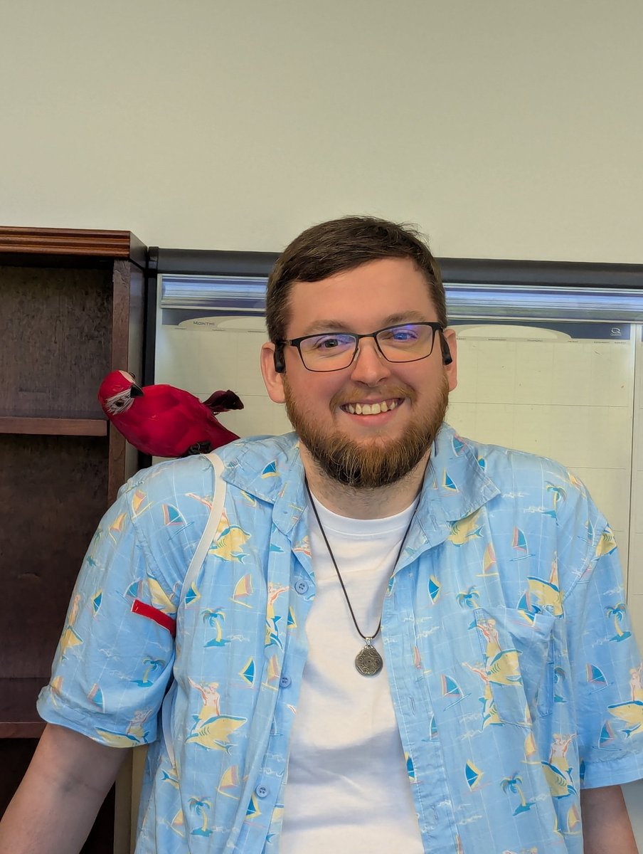 negorin's tweet photo. When the @generalsmlax beat your school's team, wear a parrot on your shoulder at work bets must be paid off.  Great day for an all hands meeting. https://t.co/bnhj1BPdyM