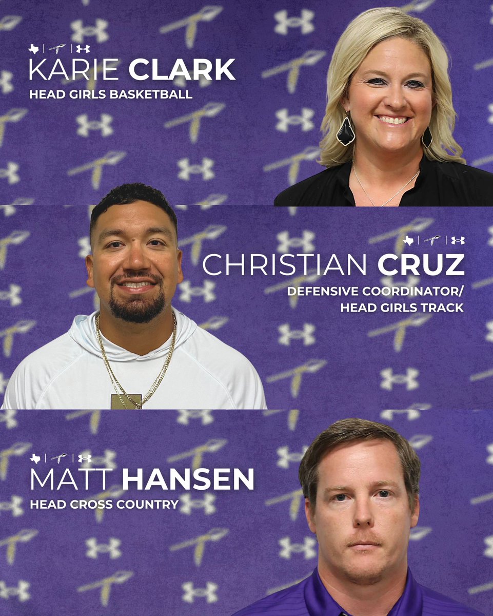 🚨HEAD COACHES ANNOUNCEMENT🚨

Congratulations to our new head coaches!

Karrie Clark: Head Girls Basketball
Christian Cruz: Defensive Coordinator/Head Girls Track
Matt Hansen: Head Cross Country

#AlvaradoExcellence #TR1BE