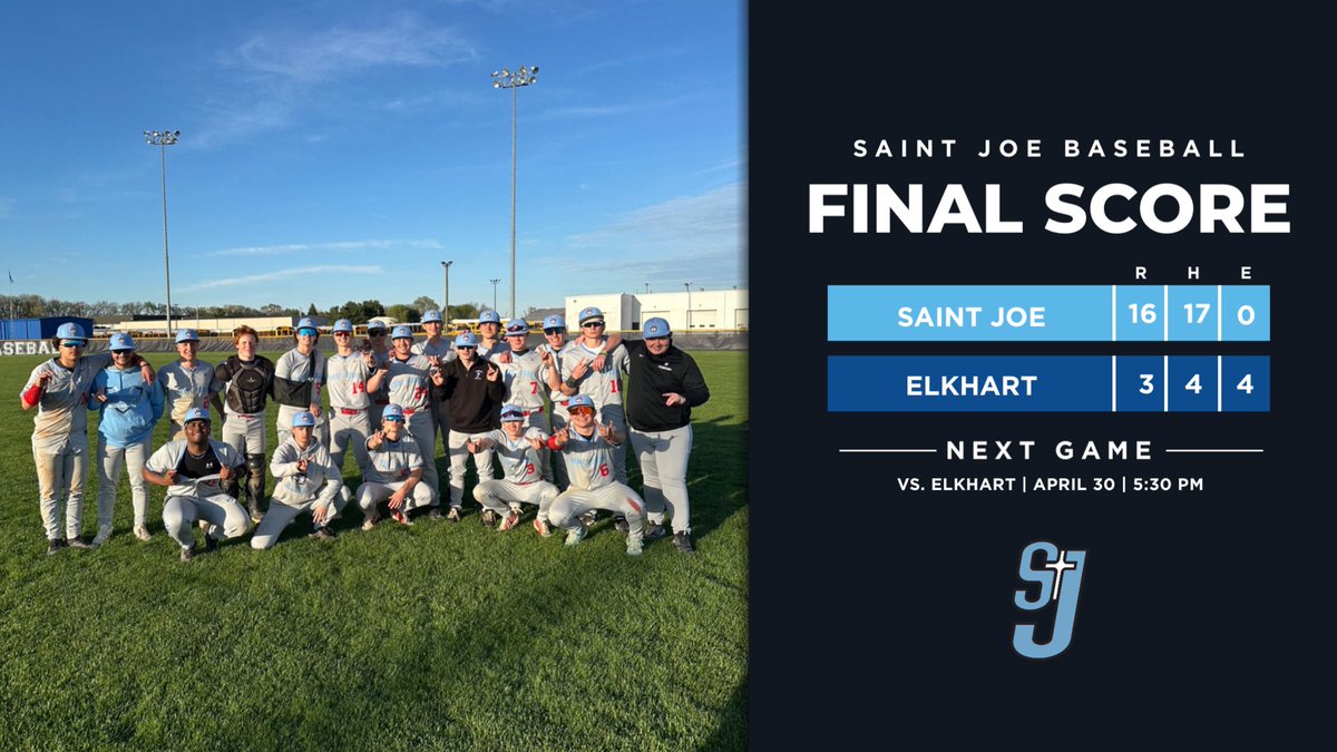 Saint Joseph High School Athletics (@saintjoesports) on Twitter photo FINAL: <a href="/SaintJoeBsball/">Saint Joe Baseball</a> beats Elkhart 16-3! Joe Washburn powered the team to the win, driving in five runs on a 5-for-5 day at the plate, including a grand slam in the fourth and an RBI single in the fifth. Franco Biffle got the Huskies on the board early with a solo home run in FINAL: <a href="/SaintJoeBsball/">Saint Joe Baseball</a> beats Elkhart 16-3! Joe Washburn powered the team to the win, driving in five runs on a 5-for-5 day at the plate, including a grand slam in the fourth and an RBI single in the fifth. Franco Biffle got the Huskies on the board early with a solo home run in