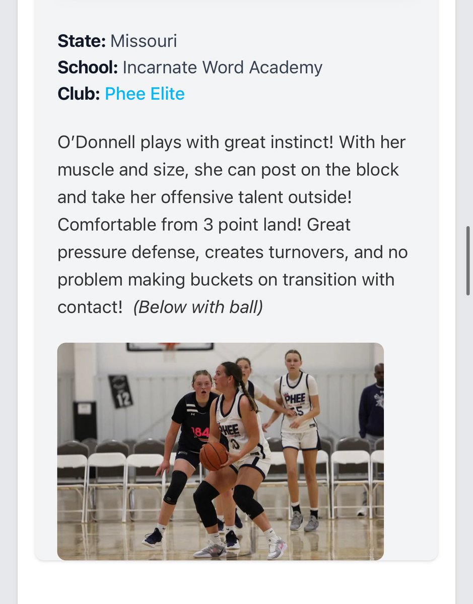 libby odonnell (@libbyodonnell22) on Twitter photo Thank you so much <a href="/PGHMissouri/">Prep Girls Hoops Missouri</a> for the write up! <a href="/PheeElite/">Napheesa Collier Elite</a> <a href="/iwa_hoops/">Incarnate Basketball</a> Thank you so much <a href="/PGHMissouri/">Prep Girls Hoops Missouri</a> for the write up! <a href="/PheeElite/">Napheesa Collier Elite</a> <a href="/iwa_hoops/">Incarnate Basketball</a>