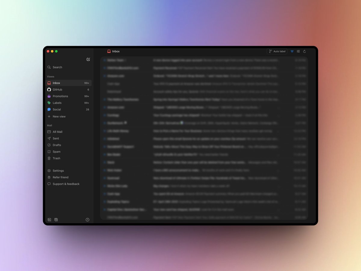 Q (@qgmeta) on Twitter photo wow i didn't think i'd like <a href="/NotionMail/">Notion Mail</a> as much as i do
• AI auto-labels + filters like Notion views
• replies drafted in your tone
• meeting scheduling built in
• fully customizable by workflow
• feels like Notion, which is a plus for me
10/10 so far wow i didn't think i'd like <a href="/NotionMail/">Notion Mail</a> as much as i do
• AI auto-labels + filters like Notion views
• replies drafted in your tone
• meeting scheduling built in
• fully customizable by workflow
• feels like Notion, which is a plus for me
10/10 so far