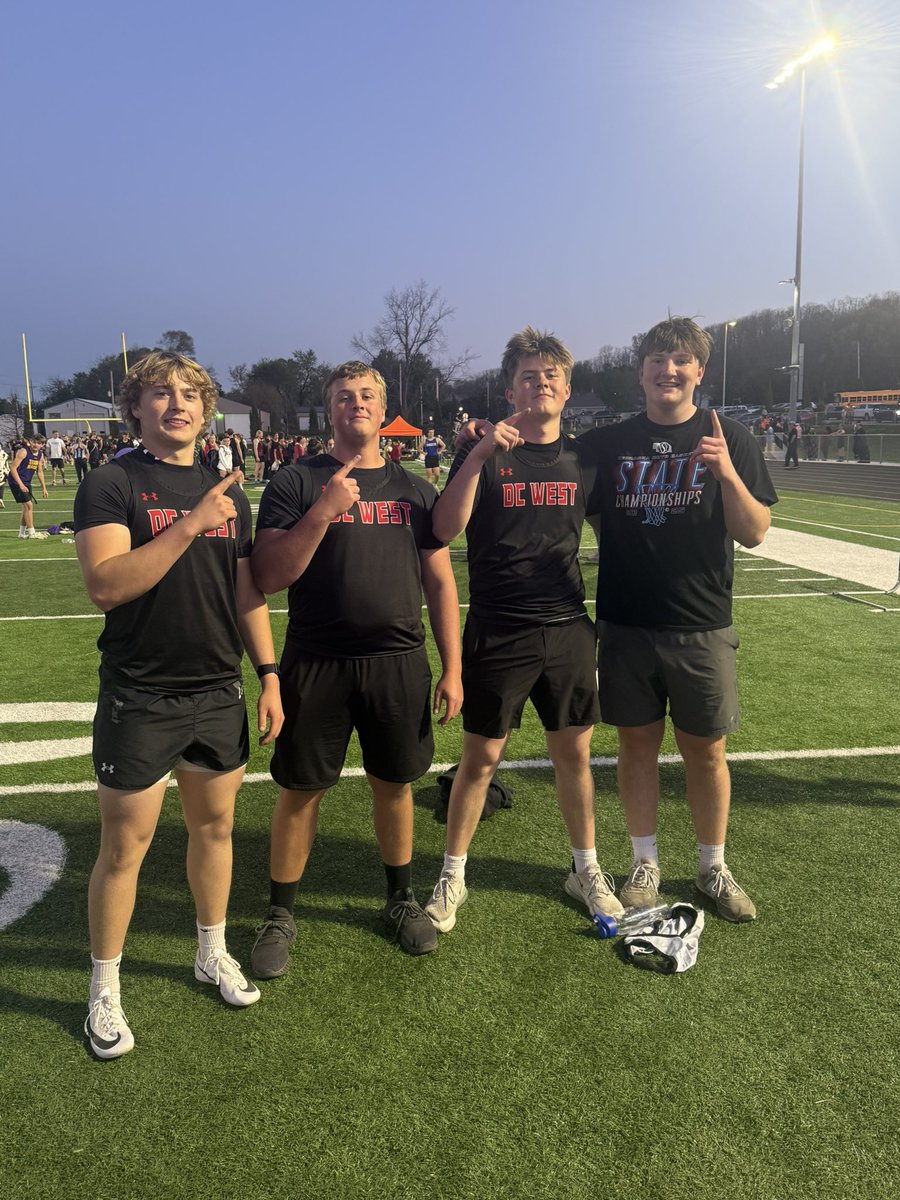 We had a GREAT day at Fort Calhoun! 2 school records were broken and we had many PRs! Our throwers 4x100 relay team ends the night winning at the line!