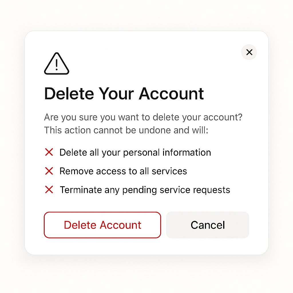 _heyfaisal's tweet photo. "Minimal Account Deletion Modal β Light Mode UI π₯"
#UIDesign #UXDesign #MinimalDesign #LightMode #DesignInspiration #DeleteAccountUI #WebDesign #InterfaceDesign #CleanUI #ModalDesign https://t.co/9AkoSupkcO