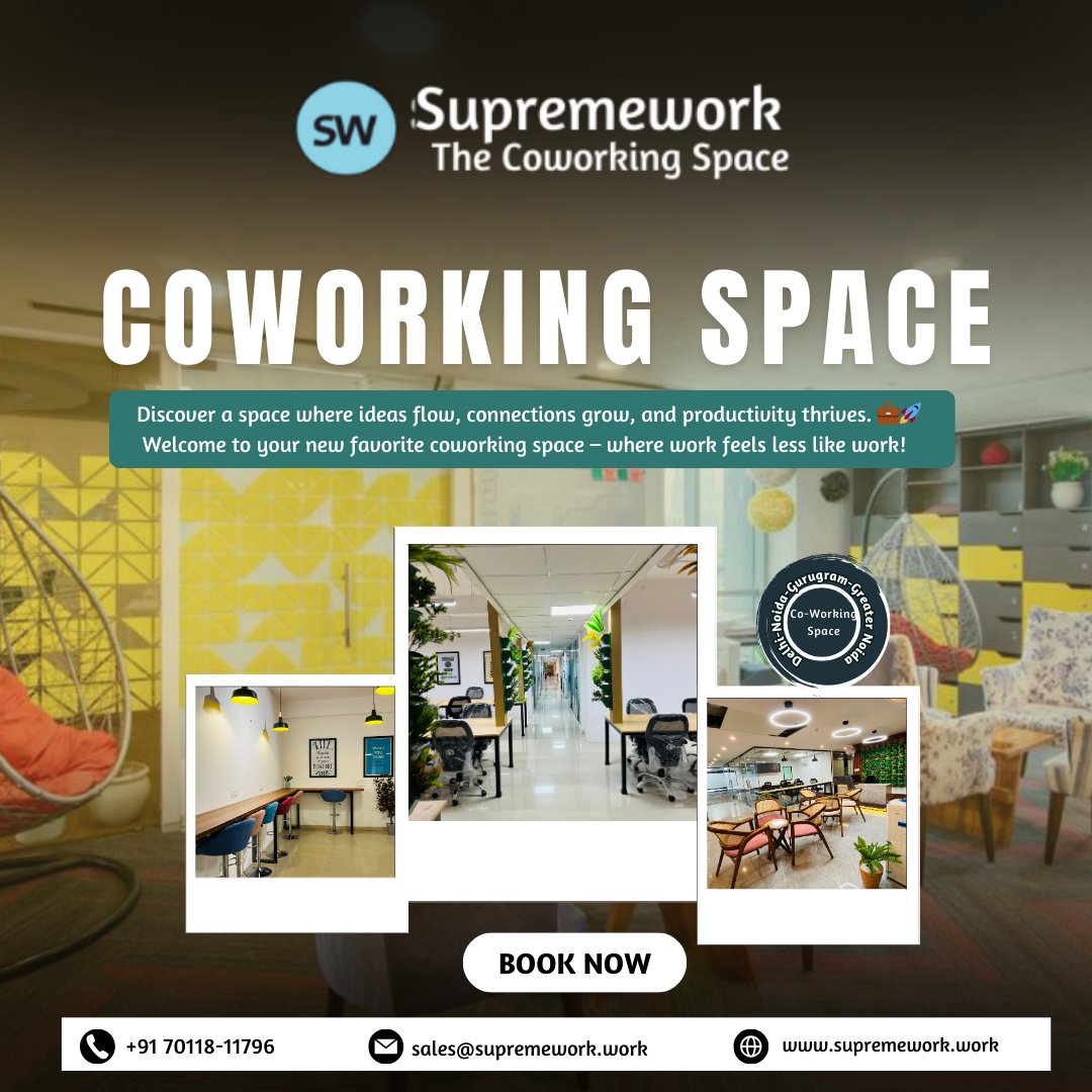 supremecowork's tweet image. 🚀 Work. Connect. Grow.
SupremeWork coworking spaces are designed for dreamers, doers, and disruptors.
✨ Flexible plans | 📍 Prime locations | 🤝 Inspiring community
Visit us:- supremework.work
#SupremeWork #CoworkingSpace #WorkDifferent #bestcoworkingspace