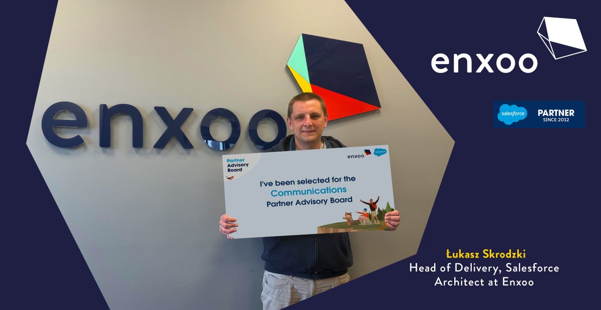 🎉 Big news! Łukasz Skrodzki, Head of Delivery at @Enxoo, joins the @Salesforce Communications Partner Advisory Board.
Proud to support innovation in telecom with #Salesforce! tiny.pl/3kpxzr9x

#Enxoo #Telecommunications