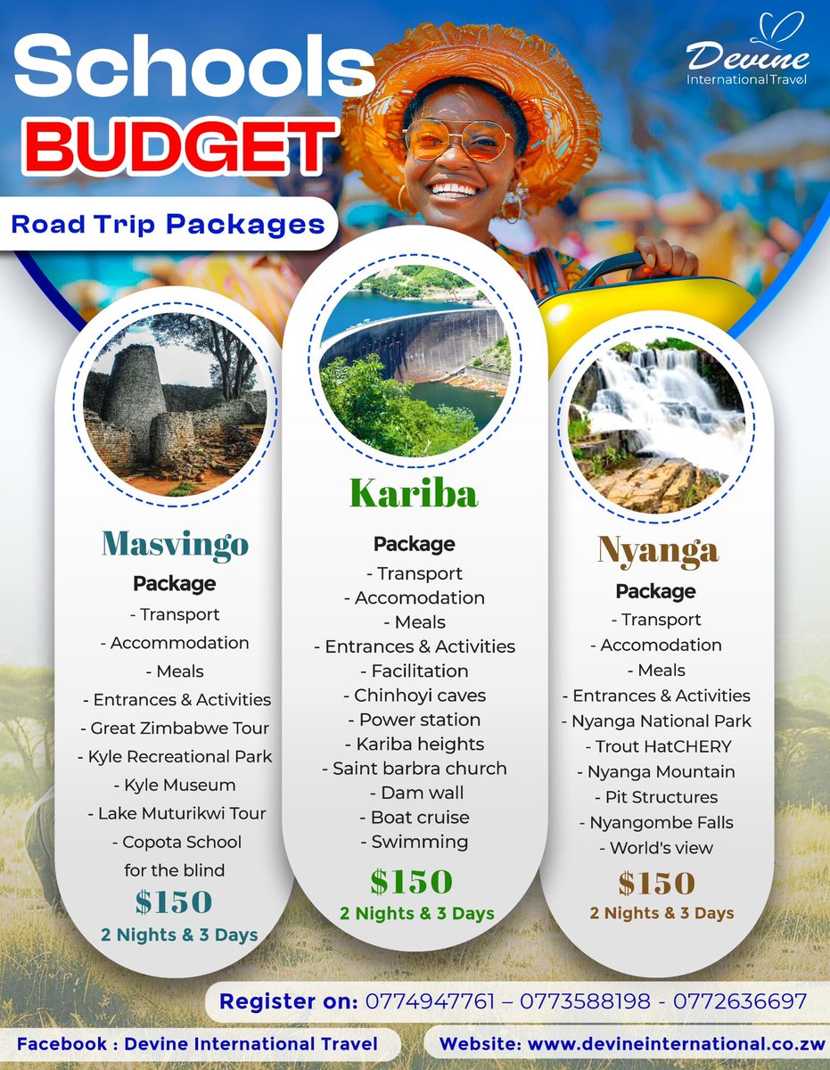 Devine International Travel (@devineinttravel) on Twitter photo Register on 0772636607
Devine International has got you covered! Get in touch today and book <a href="/munyabless/">Munyaradzi Blessing Doma</a> <a href="/Zim1Coach/">Coach Wesley</a> <a href="/PatriciaMashiri/">Patricia Kudzie Mashiri</a> <a href="/Drey_Galawu/">DREY GALAWU</a> Register on 0772636607
Devine International has got you covered! Get in touch today and book <a href="/munyabless/">Munyaradzi Blessing Doma</a> <a href="/Zim1Coach/">Coach Wesley</a> <a href="/PatriciaMashiri/">Patricia Kudzie Mashiri</a> <a href="/Drey_Galawu/">DREY GALAWU</a>