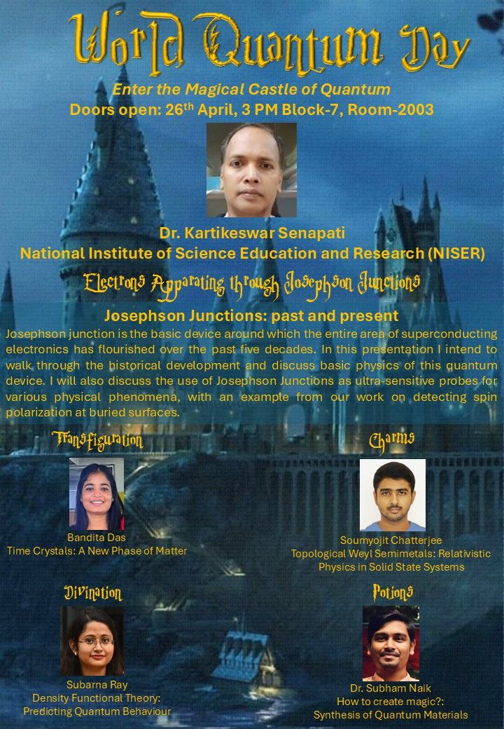 IISER_BERHAMPUR's tweet image. IISER Berhampur celebrated World Quantum Day on April 26 with a keynote address by Dr. Kartik Senapati (NISER), followed by IISERites Bandita Das, Sumyojit Chatterjee, Subarna Ray, and Dr. Subham Naik
#WorldQuantumDay2025India @DrJitendraSingh @IndiaDST @karandi65 @nqmdst