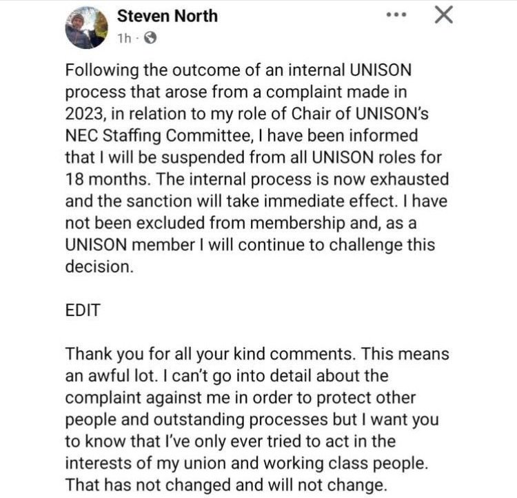 Another attack on lay activists by Corporate UNISON - just in time for the NEC elections