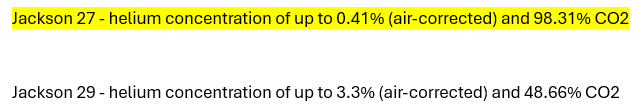 Poor concentration of helium in #HE1 flow test from Jackson-27 reported today. Very weak versus Jackson-29.