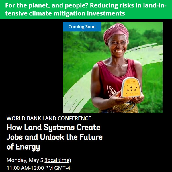 Will you be at the #LandConf2025 next week? If so, we hope you will join us at our session on 5 May at 4pm (ET) as we investigate ways to reduce the risks associated with land-intensive #climatemitigation investments. See more -&gt; bit.ly/4iIB0Zs #greendeals #carbonmarkets